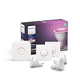 Philips Hue White & Color Ambiance GU10 LED 3-er Starter Set, dimmbar, 16 Mio. Farben, steuerbar via App, kompatibel mit Amazon Alexa (Echo, Echo Dot)