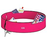 FORMBELT® Plus Sport-Bauchtasche mit Reißverschluss, Laufgürtel für Handy Smartphone, elastische Lauftasche iPhone 8 8 Plus X 7 Plus + Samsung Galaxy S-7 S8 Plus Reise-Hüfttasche (pink, M)