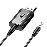 Bluetooth Adapter,Bluetooth Empfänger Transmitter,2-in-1-Bluetooth-Adapter, 3,5-mm-Buchse,Geringe Latenz,Plug-and-Play,Geeignet für Bluetooth-Headsets,Lautsprecher,Fernseher,PCs,Autos usw