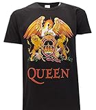 Queen T-Shirt mit Klassische Logo Freddie Mercury Schwarz Original Offiziel Rock Musik (X-Large)