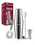 Cocktail Shaker, Cocktail Set Geschenk, Premium Boston Shaker 750ML 550ML Geschenkset, Cocktailshaker Bar Zubehör Set, Cocktail Shaker Edelstahl, Shaker für Cocktails Mixer löffel 6 Teiliges Barkeep
