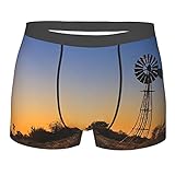 Herren Boxershorts,Sonnenuntergang In Kalahari Friedliche Natur Landwirtschaft Lä,Herrenunterwäsche Performance atmungsaktiv mit weichem Stoff und elastischen Gürteltaschen,Boxershorts für Herren M