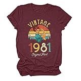 T Shirt Damen Kurzarm Basic Sommer Rundhals Oberteile mit Spruch Schönes Vintage Mode Sommershirt Tunika Bluse Shirt Damen Casual Lustiges Tee Tops Tshirts Streetwear für Teenager Mädchen F