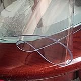 zhijiaqian456 Tischdecke Tischfolie Tischschutzfolie Transparente rund PVC Folie Schutzfolie Tischschutz für Ihren Tisch 1.5mm (110cm,Transparent - Rund)