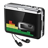 USB-Kassetten-Player-Tape auf MP3-Konverter, tragbarer Walkman Audio-Musik-Player Kassetten-zu-MP3-Konverter mit Ohrhörern, kein PC