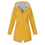 neiabodos Jacke Top Damen Langer Wasserdicht Regenmantel Parka Mäntel Winddicht Windbreaker mit Kapuzejacke Mit Kapuze Regenjacken Plus Größe Langarm Leichte Outdoor Bergsteiger Camping M