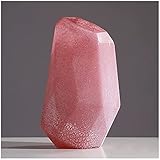 Vase Dekoration Rosa Frosted Glass Handgemachte Handwerkskunst für Familiendekoration Hochzeit Bankett und Bürodekoration JXLBB (Size : C)