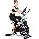 ISE Profi Indoor Cycle Ergometer Heimtrainer mit Pulsmesser,Armauflage,gepolsterte, Fitnessbike SY-7020