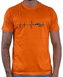 HARIZ Herren T-Shirt Wandern Herzschlag Bergwanderer Wandern Klettern Inkl. Geschenk Karte Orange S