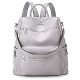 LING SHUIWEN Damen Rucksack Geldb?rse Wasserdichte PU Ledertasche L?ssige Umh?ngetaschen£¨Grau£©