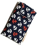 Handytasche Stoff - ROTE WEISSE ANKER - Klett für SAMSUNG® Galaxy® S21 Ultra 5G, S20+, Note20, Note10 Lite, Note10+, M51, A90, A80, A72, A71, A70, A42, A32, A21s, A20s, A12, A02s - Geschenk Geburtstag