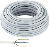 Elektro Kabel Mantelleitung NYM-J 3x1,5mm² Kabel | 50m Ring, 3 adriges Installationskabel Steck