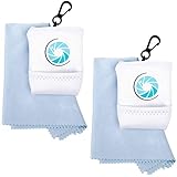 Lens-Aid Mikrofaser-Reinigungstuch mit Tasche und Karabiner zur Befestigung (2er Pack)