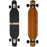 FunTomia Longboard mit 3 Flex Stufen Skateboard Drop Through Cruiser Komplettboard Mach1 Speed Kugellager T-T