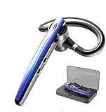 Bluetooth Headset, Bluetooth 5.0 Kopfhörer Wrieless Ohrhörer Freisprechen Kabelloses Headset mit Mikrofon für Business/Büro/Fahren Kompatibel für iPhone/Motorola/Huawei/LG/Android Handys(Blau&B5)