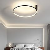 LED Schwarz Deckenleuchte Modern Ring Design Deckenlampe Dimmbar 32W Wohnzimmerlampe Schlafzimmer Flur Deckenbeleuchtung Bürolampe Küchenlamp