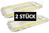 Gizmop 2 Stück 50 cm Wischmop aus 100% Baumwolle Wischmopp - Parkett Baumwollmopp - Wischbezug zur Echtholz trocken und nass Bodenpflege - Bodenwischer für Parkett Dielen L