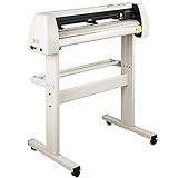 VEVOR 870mm Vinyl Schneideplotter Weiß Plottermaschine 20 Klingen Vinyl Cutter Plotter Folienplotter Foliendrucker Profi Plotter Cutting mit Signmaster Software mit Ständer für Schilder Pap