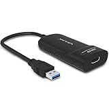 wavlink USB 3.0 zu HDMI Adapter Slim Externe Video Karte Display Monitor unterstützt 2048 × 1152 Auflösung mit Audio Port für Windows 10/8/7/XP – Schw