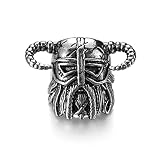 Wikinger Nordischen Stil Hörner Helm Krieger Ring Herren Vintage Heavy Edelstahl Ringe Einzigartige Lokomotive Schmuck Geschenk