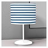 YI0877CHANG Nachttischlampe Weißer Hintergrund Blaue Linien Kinder Schlafzimmer Nachttisch Night Desktop Lampe Dekorative Lampenschirm Buch Leselicht Laterne Bett Tischlamp