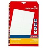 Herlitz 5020417 Visitenkarte unbedruckt, 85 x 55 mm, 200 g/qm, 10 Stück, weiß, 25 Blatt blank