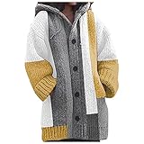 Pianshanzi Strickjacke Damen Strickmantel Lang Cardigan Übergangsjacke Strick Pullover Strickmantel Herbst Winter Grobstrick Wintermäntel Pulli Sweater Outwear Cape Gestrick