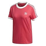 adidas 3 Stripes Women Shirt (36, pink/White)