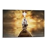 Jesus Saves, Poster auf Leinwand, Motiv 'Jesus on the Sea', 20 x 30