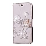Karomenic PU Leder Hülle kompatibel mit Samsung Galaxy A5 2017 Liebe Bling Glänzend Glitzer Handyhülle Brieftasche TPU Silikon Schutzhülle Klapphülle Ledertasche Ständer Wallet Flip Case Etui,G