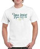 Comedy Shirts - You Know You Love me XOXO - Herren T-Shirt - Weiss/Türkis-Hellgrün Gr. L