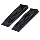 GooEquip 3T 1 Paar Kunststoff Auto Auffahrrampen, 2X Auffahrrampe Reifenregal Bordsteinrampe Laderampen 3 Tonnen Kapazität pro Paar, Schwarz 70 x 20 x 8
