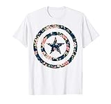 Marvel Captain America Floral Logo Fill T-S