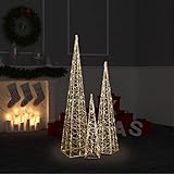 Festnjght Weihnachtsbeleuchtung Außen Innen Pyramide Lichtkegel 60/90/120 cm Leuchtkegel Weihnachtsdeko Aussen Beleuchtet Licht Kegel Weihnachten Deko Draußen Weihnachtsdekoration Warmweiß