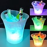 Airmpa LED Eiskübel 5L, Multicolor LED Sektkübel, Wein-und Getränkebehälter mit großem Fassungsvermögen, Eiskübel mit mehreren Farben, geeignet für Festival/Party/Zuhause/Bar/T