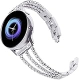 CGGA. 20 22mm Frauen Uhrenarmband für Samsung Galaxy Uhr aktiv 2 44mm 40mm Armband für Galaxy Watch 46mm 42mm S3 für Huawei GT 2E Gurt (Band Color : Silver, Band Width : Gear S2)