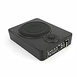 Futchoy Aluminum/Holz 8 Zoll Ultradünner Aktiv-Subwoofer, Kompakter Untersitzbass mit Cinch-Kabel, Underseat Bassbox für Auto und Reisemobil, High Level, 150 W RMS (Aluminiumlegierung)