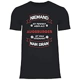 wowshirt Herren T-Shirt Fußball Trikot Augsburger Augsburg, Größe:L, Farbe:Black