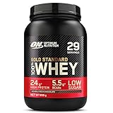 Optimum Nutrition ON Gold Standard Whey Protein Pulver, Eiweißpulver Muskelaufbau mit Glutamin und Aminosäuren, natürlich enthaltene BCAA, Double Rich Chocolate, 29 Portionen, 899g