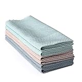WINBST Microfaser Fensterputztuch,40 * 30cm Groß Waffeltuch Saugstarkes Microfasertuch,für Haushalt Microfasertuch Putztücher Fenster Glas Tuch F