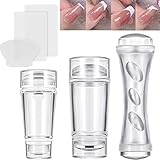 Auidy_6TXD 3 Stück  Nail Art Stamper, Doppelend Silikon Jelly Nail Art Stempel mit 3 Stück Schaber  Nagel Stamping Maniküre Für  DIY Nagelkunstwerkzeuge Zubehö