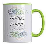 Kaffeetasse mit Spruch 'Hokus, Pokus, fick Dich Modus' - lustige Tasse - 330 ml - Spülmaschinen- und Mikrowellen geeignet - stylische Spruchtasse von Your G