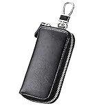 DUKAILIN Keychainkey Holder Wallet,Car Key Card Wallet Holder, Multi-Functional Zipper Key Case Wallet with 6 Hooks Pocket Key C