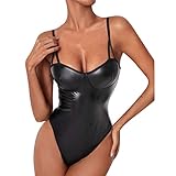 Eaylis Sexy Dessous Damen FüR Sex UnterwäSche Frauen und Slip Set Spitzen Push Up BH Unterwäsche,Mode Sexy Lackleder Nachtwäsche Dessous Versuchung Unterwäsche Nachthemd Ling