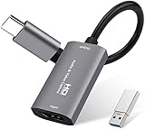 BabyElf Video Capture Card, 4K HDMI zu USB C Capture Card,Aufnehmen und Teilen für Gaming/Lehren/Videokonferenzen/Live Streaming Video conferencing