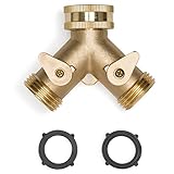 lzn 2 wege verteiler wasser, wasserverteiler 2fach Schlauch Wasser Verteiler mit separaten Ventilen wasserverteiler 3/4