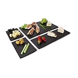 ROMINOX Geschenkartikel Schieferplatten-Set // Tapas Ardesia – 4-teilig, lasierte, unempfindliche Schieferplatten in 3 Größen, zum Servieren, flexibel kombinierbar; Maße: ca. 30 x 20 x 1.5