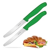 Fixwell® Frühstücksmesser, 2 Stück I scharfes Brotzeitmesser mit Wellenschliff für Brötchen und Co. – sehr langlebig, rostfrei | spülmaschinenfest & lebensmittelecht | 100% Made in Germany seit 1955
