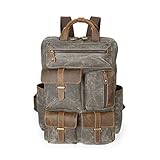 Hanpiyig Backpack, Outdoor-Reiserucksack, Bergsteigen-Tasche, Computer-Rucksack, Reiserucksack, Dicke wasserdichte Canvas- Umhängetasche for Männer und Frauen mit großer Kapazität (Color : Green)