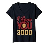 Damen Marvel Avengers Iron Man I Love You 3000 T-Shirt mit V
